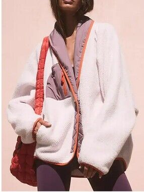 Free People Movement Hit The Slopes Shawl Jacket In Pinky Fuschia